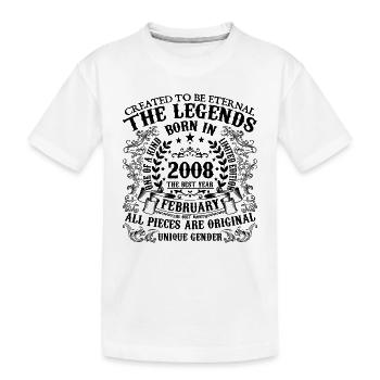 Anniversaire 2008 Février 2008 né en Février 2008 - T-shirt bio Premium Enfant - blanc - Devant