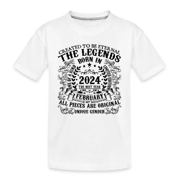 Anniversaire 2024 Février 2024 né en Février 2024 - T-shirt bio Premium Enfant - blanc - Devant
