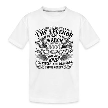 Anniversaire 2000 Mars 2000 né en Mars 2000 - T-shirt bio Premium Enfant - blanc - Devant