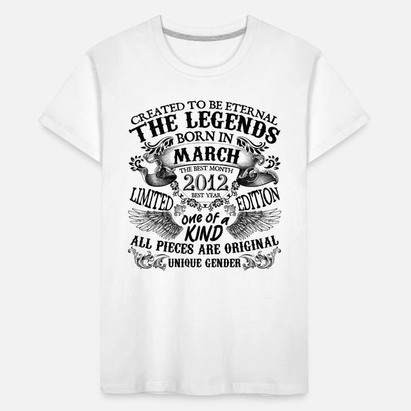 Anniversaire 2012 Mars 2012 né en Mars 2012 T-shirt bio Premium Enfant
