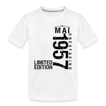 Anniversaire Mai 1957 Mai né en Mai - T-shirt bio Premium Enfant - blanc - Devant