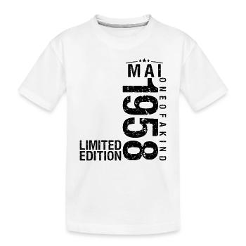 Anniversaire Mai 1958 Mai né en Mai - T-shirt bio Premium Enfant - blanc - Devant