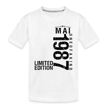 Anniversaire Mai 1987 Mai né en Mai - T-shirt bio Premium Enfant - blanc - Devant