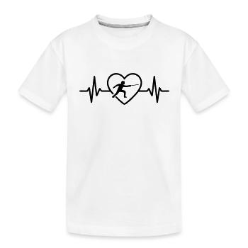 Fechten Herz - Kinder Premium Bio T-Shirt - Weiß - Vorne