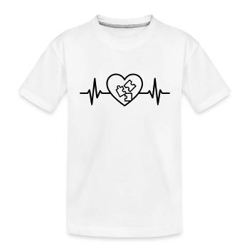 Pièce de jeu de puzzle de coeur - T-shirt bio Premium Enfant - blanc - Devant