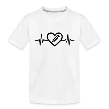 Pencil Drawing Art Heart - Kids' Premium Organic T-Shirt - white - Front