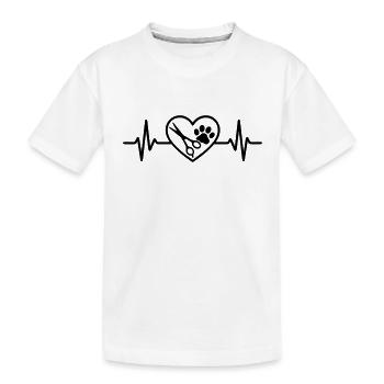 Hundefriseur Hundefriseurin Herz Beruf Hund - Kinder Premium Bio T-Shirt - Weiß - Vorne