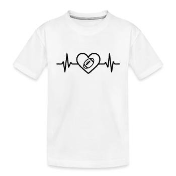 Herz Rugby Ball XV - Kinder Premium Bio T-Shirt - Weiß - Vorne