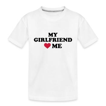 My girlfriend loves me - Kinder Premium Bio T-Shirt - Weiß - Vorne