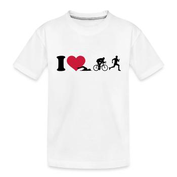 Triathlon - Kinder Premium Bio T-Shirt - Weiß - Vorne