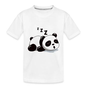 Schlafender großer Panda Bär Müde am Schnarchen - Kinder Premium Bio T-Shirt - Weiß - Vorne