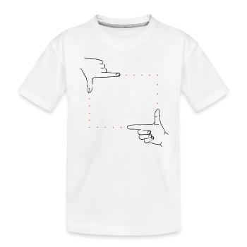 Handzeichen Bildausschnitt – 2 Farben - Kinder Premium Bio T-Shirt - Weiß - Vorne
