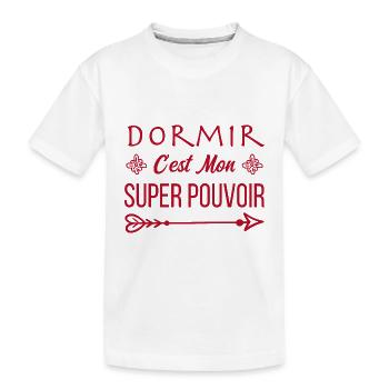 Dormir C'est Mon Super-Pouvoir - T-shirt bio Premium Enfant - blanc - Devant
