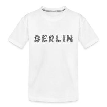 Berlin Deutsche Hauptstadt Schraffur Schrifzug - Kinder Premium Bio T-Shirt - Weiß - Vorne