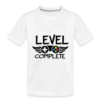 Tee shirt Cadeau Level Complete gamer - T-shirt bio Premium Enfant - blanc - Devant