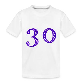 30 JAHRE. 30-JÄHRIGES JUBILÄUM. GEBURTSTAG 30 JAHRE. 30 - Kinder Premium Bio T-Shirt - Weiß - Vorne