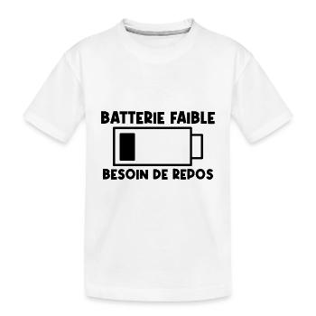 Batterie faible - T-shirt bio Premium Enfant - blanc - Devant