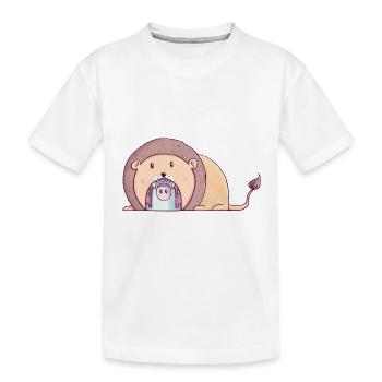 The Tiny Adventures - Löwe - Kinder Premium Bio T-Shirt - Weiß - Vorne
