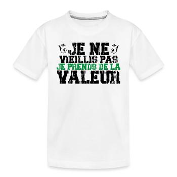 Je ne vieillis pas cadeau femme ou homme - T-shirt bio Premium Enfant - blanc - Devant