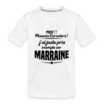 Mauvais Caractère Marraine - T-shirt bio Premium Enfant - blanc - Devant