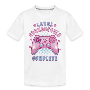 Grundschulabsolventin Level Grundschule Complete - Kinder Premium Bio T-Shirt - Weiß - Vorne