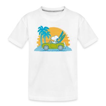 Peanuts Snoopy Surfing Tour Woodstock - T-shirt bio Premium Enfant - blanc - Devant