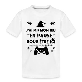 J'ai mis mon jeu en pause pour être ici. Cadeau - T-shirt bio Premium Enfant - blanc - Devant