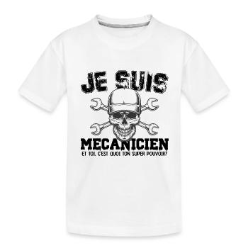 Je suis mécanicien super pouvoir - T-shirt bio Premium Enfant - blanc - Devant