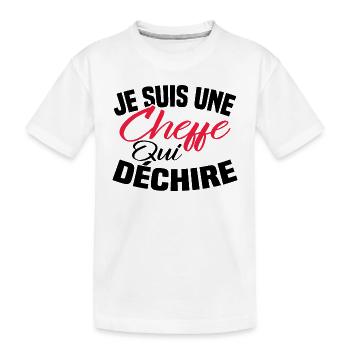 Je suis un cheffe qui déchire - T-shirt bio Premium Enfant - blanc - Devant