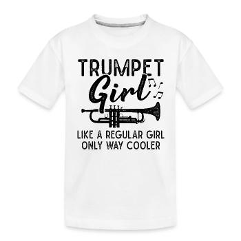 Trumpet Girls Brass Band Orchestra Musician - Kids' Premium Organic T-Shirt - white - Front