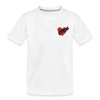 Brautjungfer rotes Herz und Band - Kinder Premium Bio T-Shirt - Weiß - Vorne