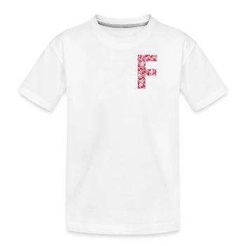 Lettre F - t-shirt bisous - T-shirt bio Premium Enfant - blanc - Devant