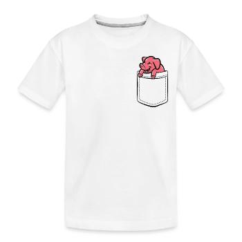 My piglet in my pocket - breast pocket - Kids' Premium Organic T-Shirt - white - Front