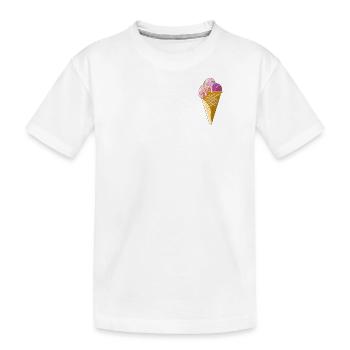 Eiscreme in der Waffel - Kinder Premium Bio T-Shirt - Weiß - Vorne