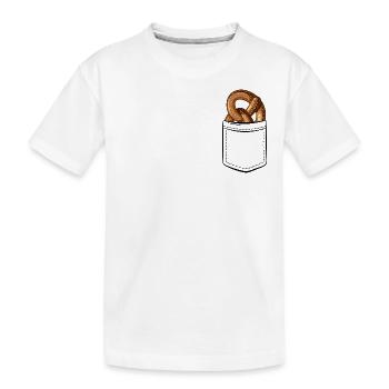 Mes bretzels dans le sac - bretzel, poche poitrine - T-shirt bio Premium Enfant - blanc - Devant