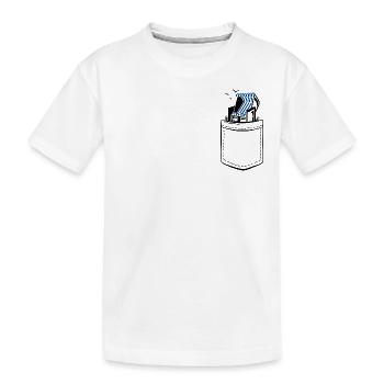 Ma chaise de plage dans ma poche - poche poitrine - T-shirt bio Premium Enfant - blanc - Devant