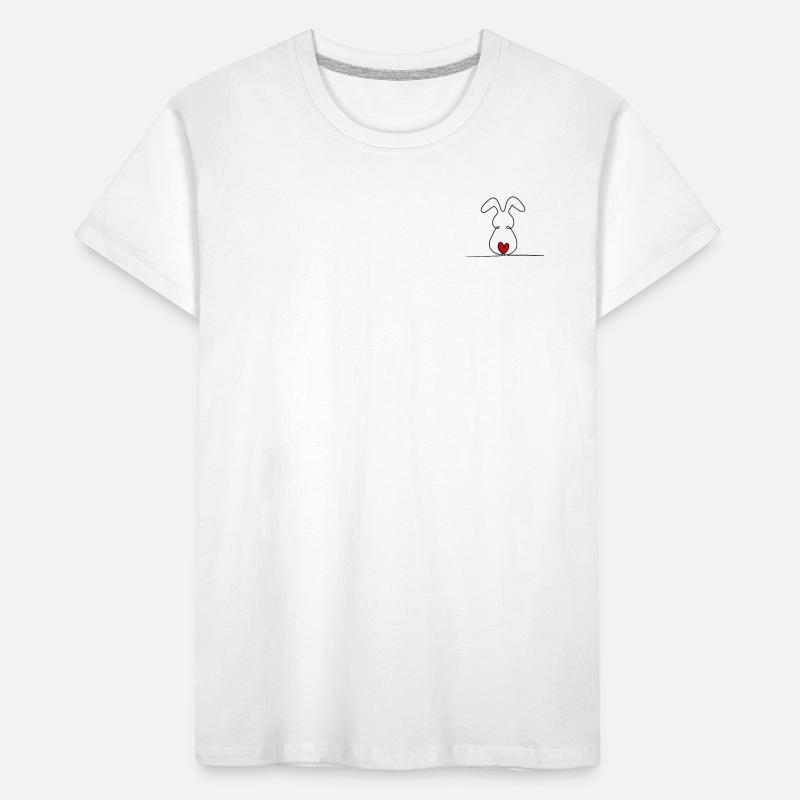 One-line bunny with red tail Kids' Premium Organic T-Shirt