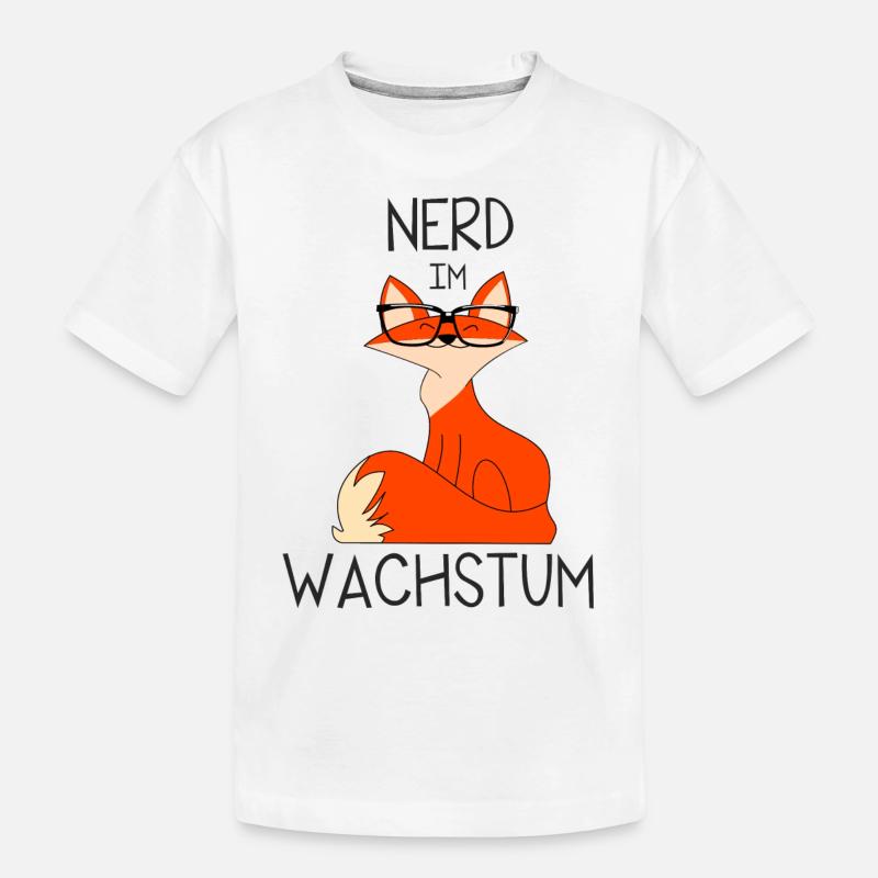 Fuchs-Nerd - Kinder Premium Bio T-Shirt - Weiß