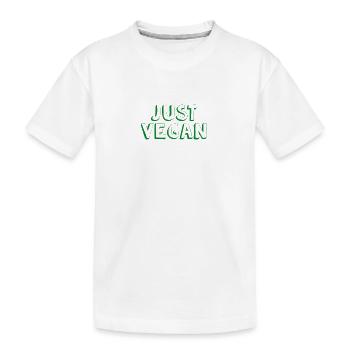 JUST VEGAN, nur vegan ! - Kinder Premium Bio T-Shirt - Weiß - Vorne