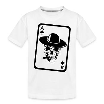 poker ace skull death head dead card card - Kids' Premium Organic T-Shirt - white - Front