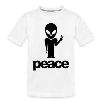 alien_peace_symbol_f1 - T-shirt bio Premium Enfant - blanc - Devant