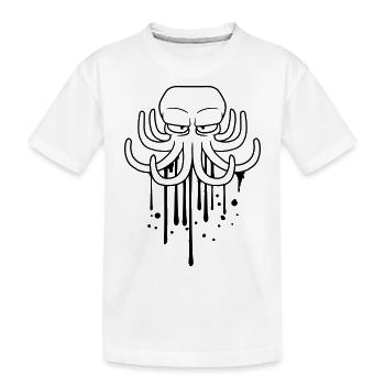 farbe graffiti tinte tropfen spray boeser oktopus - Kinder Premium Bio T-Shirt - Weiß - Vorne