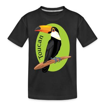 Toucan - Kids' Premium Organic T-Shirt - black - Front