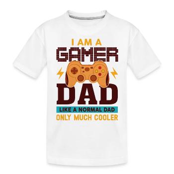Ich bin Gamer Dad wie ein normaler Dad nur viel cooler - Kinder Premium Bio T-Shirt - Weiß - Vorne