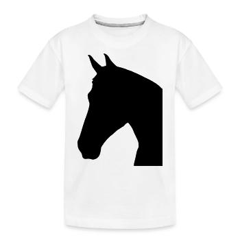 Pferdekopf SMILE - Kinder Premium Bio T-Shirt - Weiß - Vorne