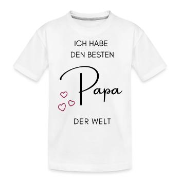 Ich habe den besten Papa der Welt - Schriftzug - Kinder Premium Bio T-Shirt - Weiß - Vorne