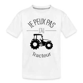 JE PEUX PAS J'AI TRACTEUR - T-shirt bio Premium Enfant - blanc - Devant