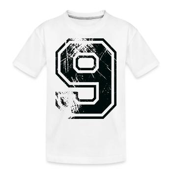 Numero 9 Équipe Foot baseball basket université - T-shirt bio Premium Enfant - blanc - Devant