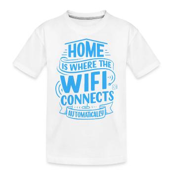 Zu Hause verbindet sich WIFI automatisch - Kinder Premium Bio T-Shirt - Weiß - Vorne