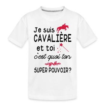je suis cavalière / cadeau humour cavalière - T-shirt bio Premium Enfant - blanc - Devant